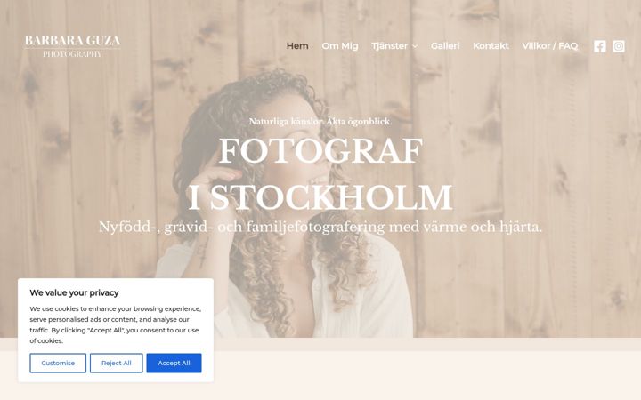 Screenshot of barbaraguza.se