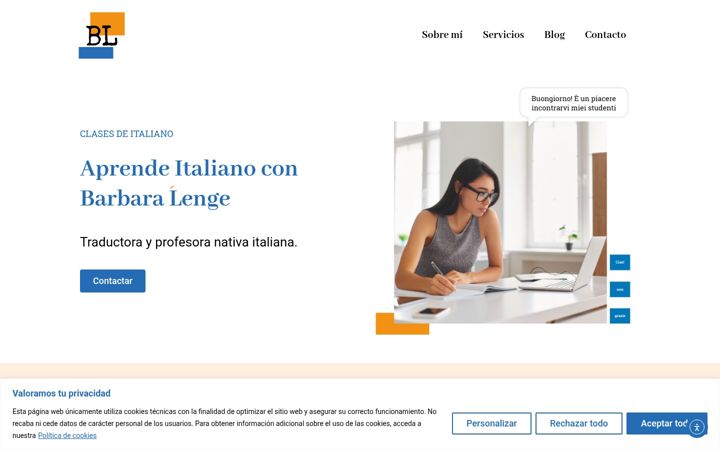 Screenshot of barbaralenge.com