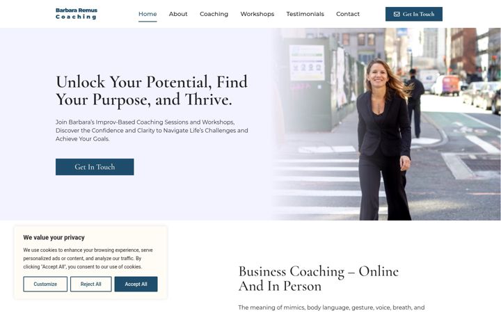 Screenshot of barbararemus-coaching.com