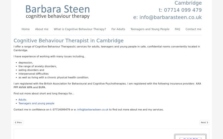 Screenshot of barbarasteen.co.uk