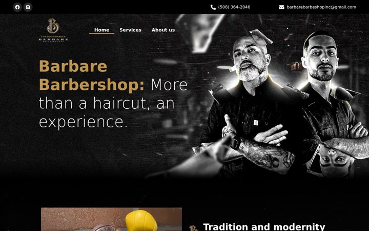 Screenshot of barbarebarbershop.com