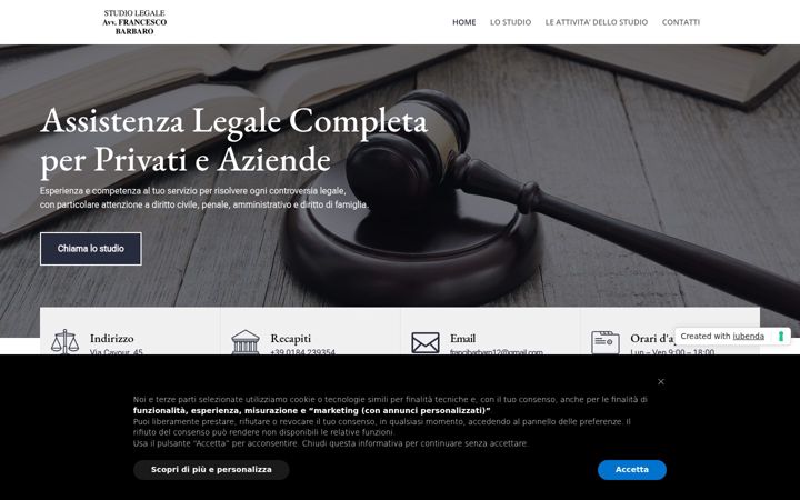 Screenshot of barbarofrancescoavvocato.it