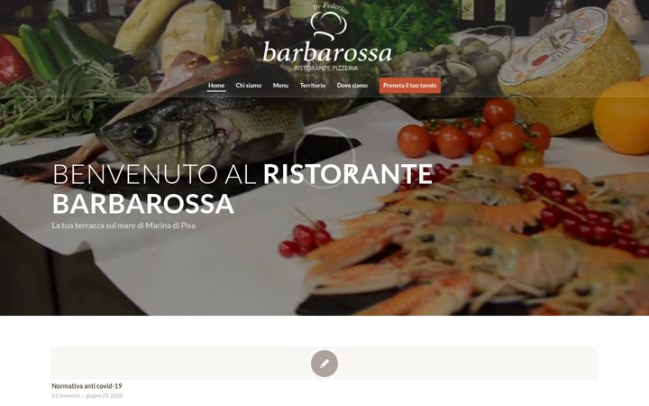 Screenshot of barbarossaristorante.it