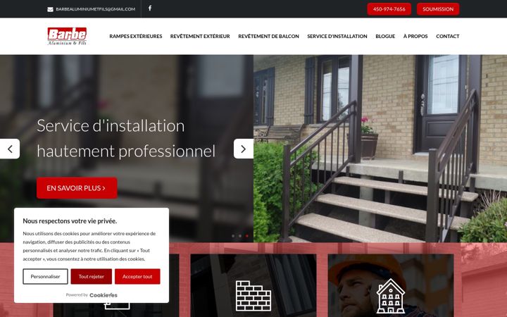 Screenshot of barbealuminiumetfils.ca