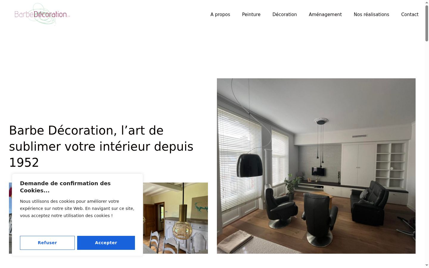 Capture d'écran de la bannière de consentement affichée avant toute interaction