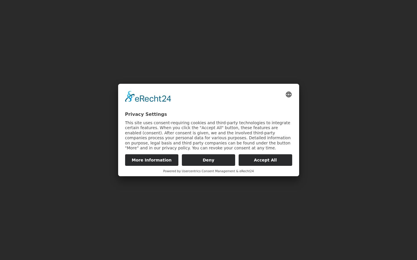 Capture d'écran de la bannière de consentement affichée avant toute interaction