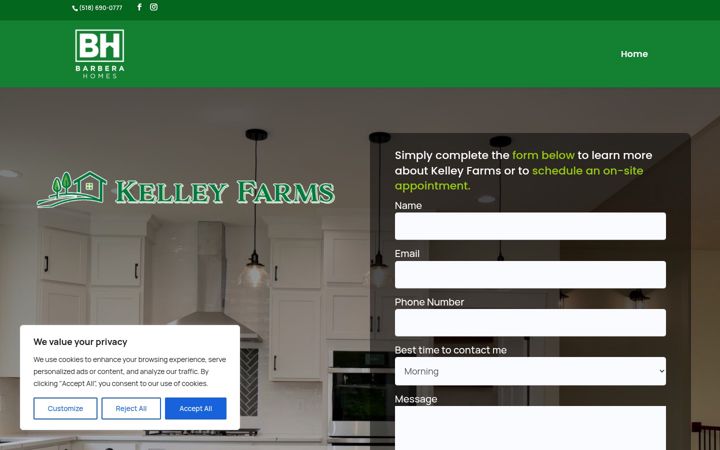 Screenshot of barberahomesny.com