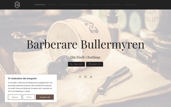 Screenshot of barberarebullermyren.se