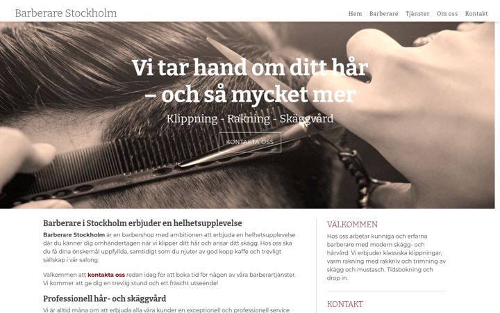 Screenshot of barberarestockholm.se
