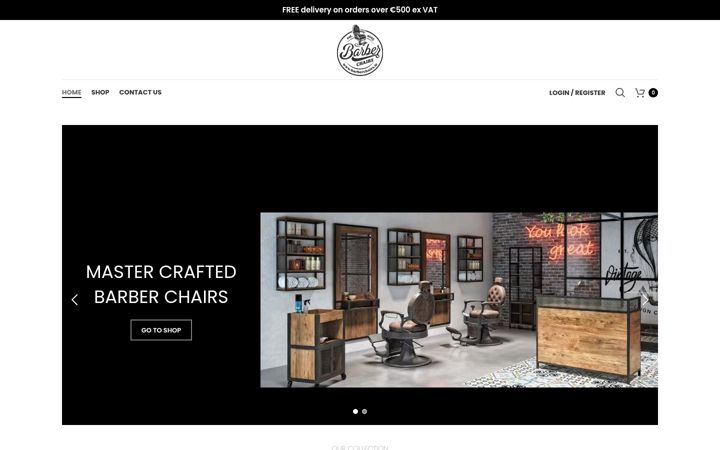 Zrzut ekranu barberchairs.ie