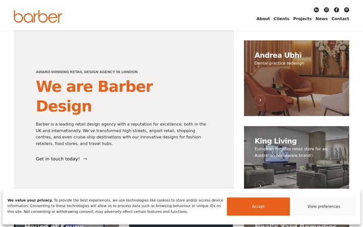 Screenshot of barberdesign.co.uk