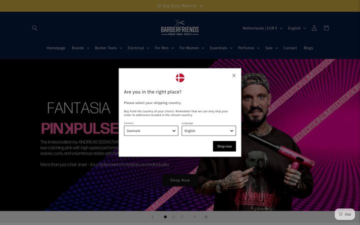 Screenshot of barberfriends.com
