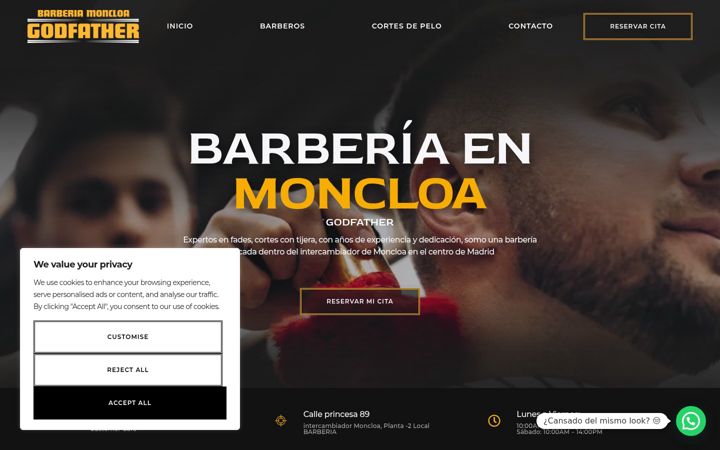 Screenshot of barberiagodfather.com