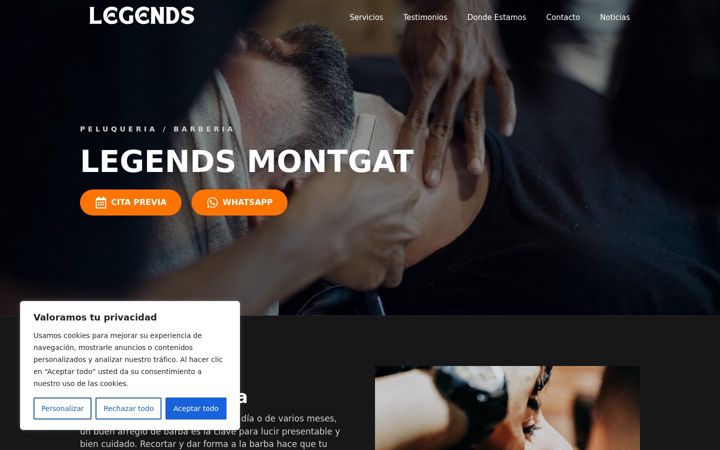 Screenshot of barberialegends.com