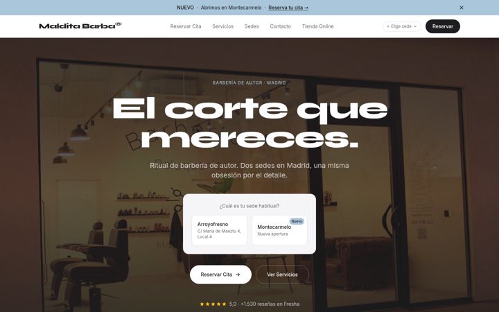 Screenshot of barberiamalditabarba.com