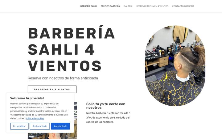 Screenshot of barberiasahlicuatrovientos.es