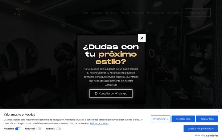 Screenshot of barberiasalonfnix.com