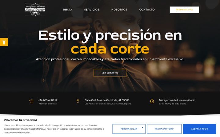 Screenshot of barberiasamuelgonzalez.com
