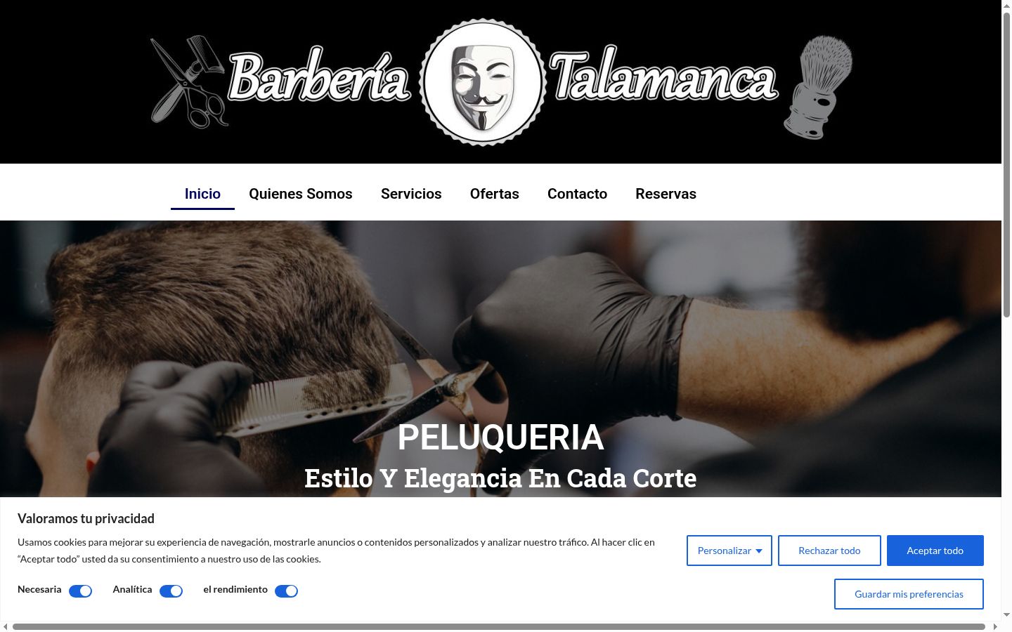 Screenshot del banner di consenso mostrato prima di qualsiasi interazione