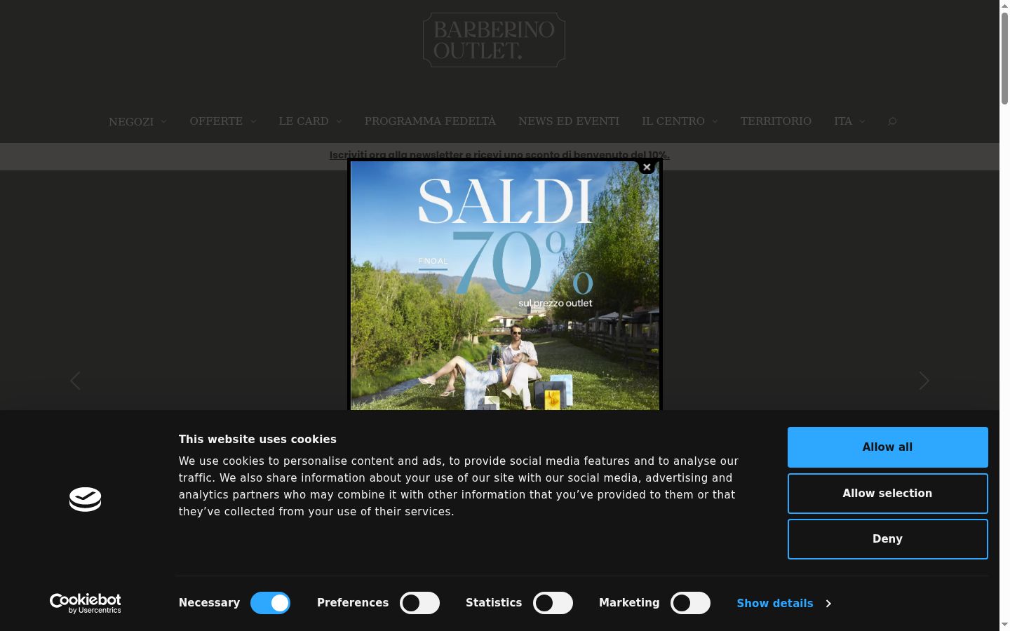 Screenshot of the consent banner shown before any interaction