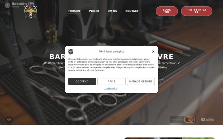Screenshot of barberkingcph.dk