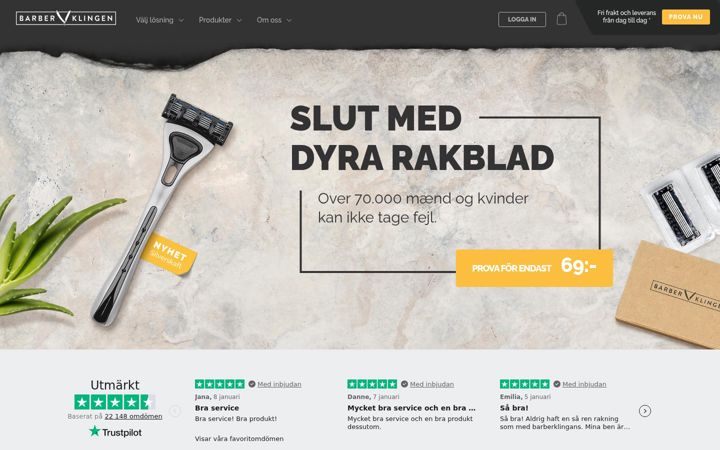 Ekrano kopija barberklingen.se