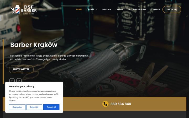 Screenshot von barberkrakow.pl