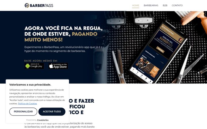 Screenshot of barberpassapp.com.br