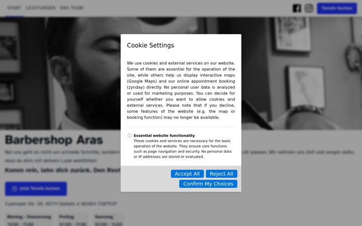 Screenshot of barbershop-aras.de