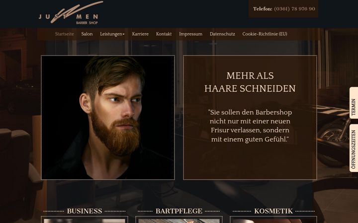 Screenshot of barbershop-justmen.de