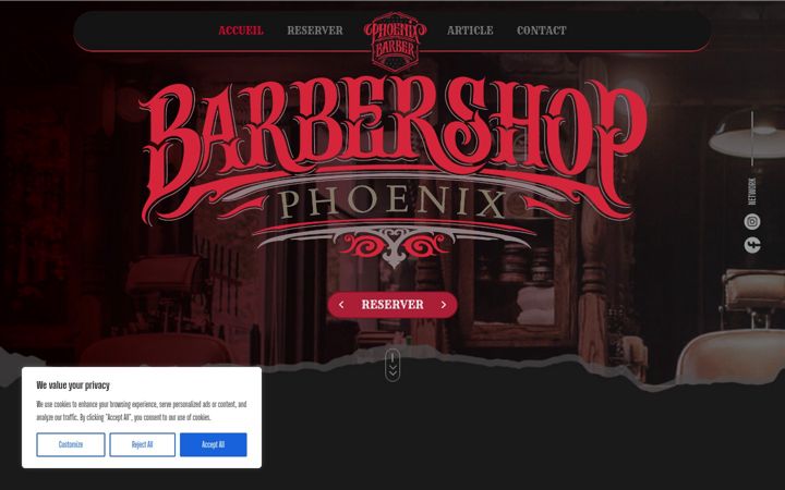 Snímek obrazovky barbershop-phoenix.fr