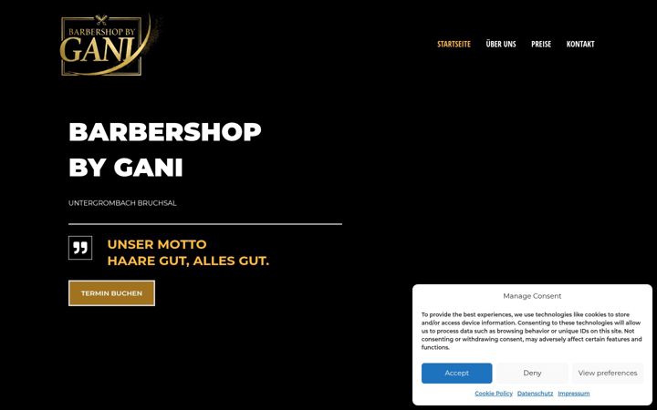 Screenshot of barbershopbygani.de