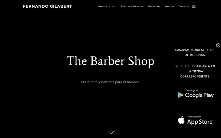 Screenshot of barbershopfernandogilabert.com