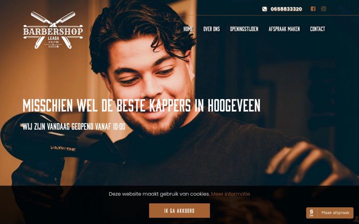 Screenshot of barbershopleasa.nl