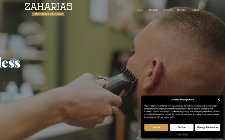 Screenshot di barbershopnaxos.gr