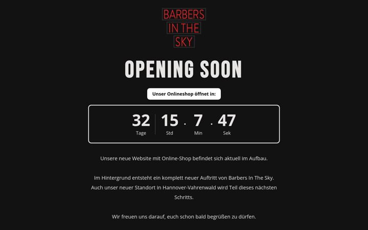Screenshot of barbersinthesky.de