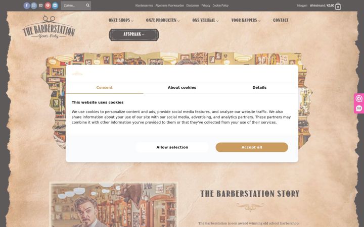 Screenshot ta' barberstation.nl