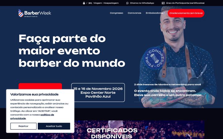 Screenshot of barberweek.com.br
