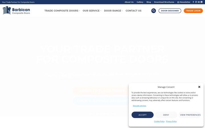Screenshot of barbicancompositedoors.com