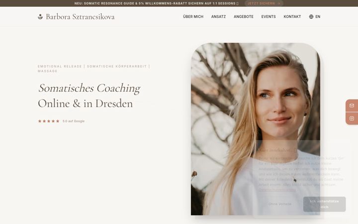 Screenshot of barborasztrancsikova.com