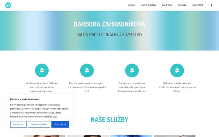 Screenshot of barborazahradnikova.sk