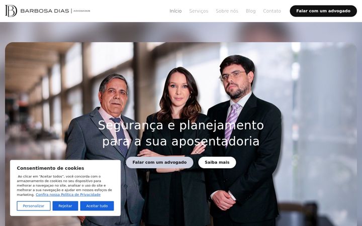 Screenshot of barbosadiasadvogados.com.br