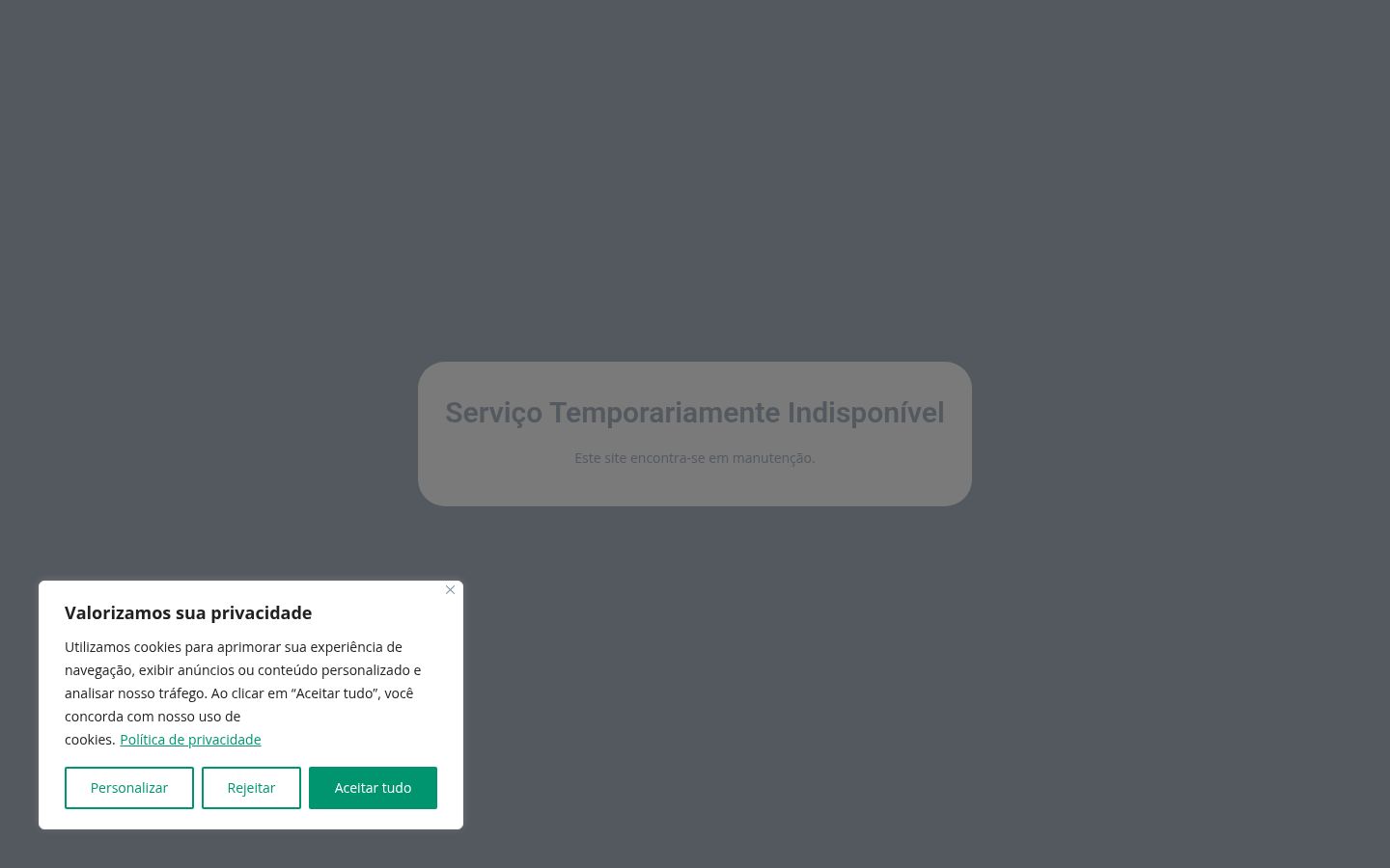 Screenshot des Einwilligungsbanners vor jeglicher Interaktion