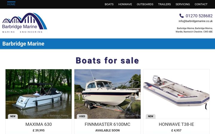 Screenshot of barbridgemarine.co.uk