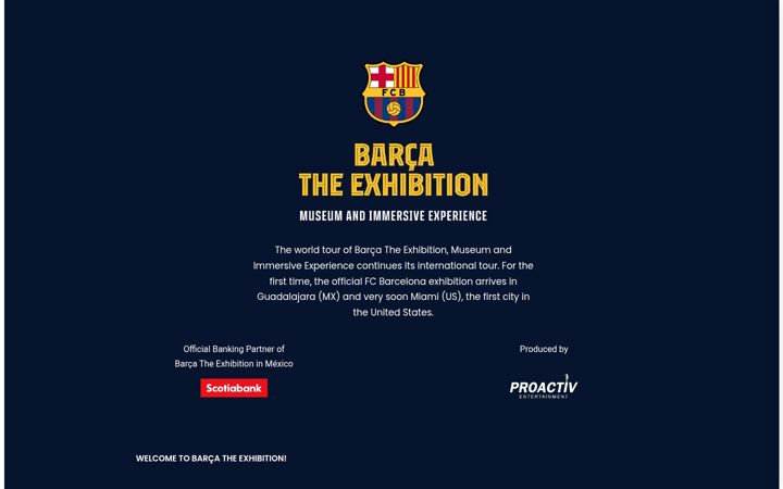 Screenshot of barcaexhibition.com