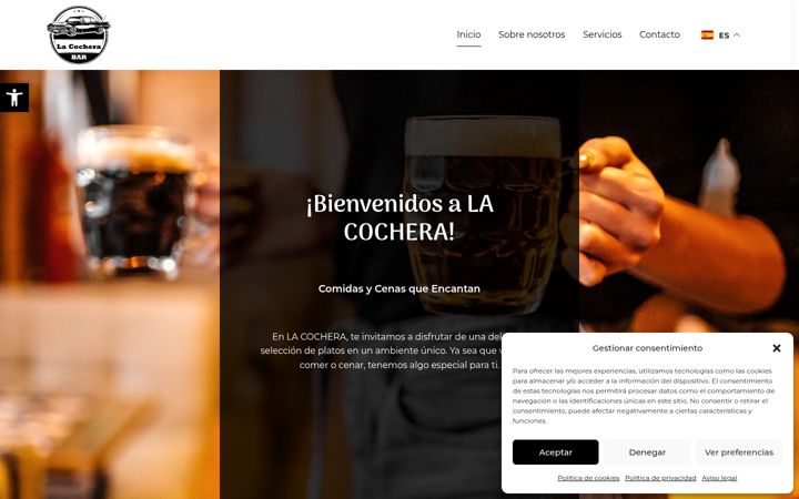 Screenshot of barcafeterialacochera.com