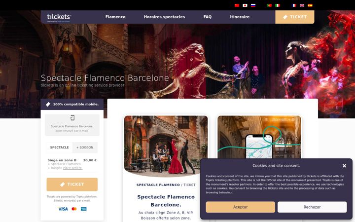Screenshot of barcelona-flamenco.com