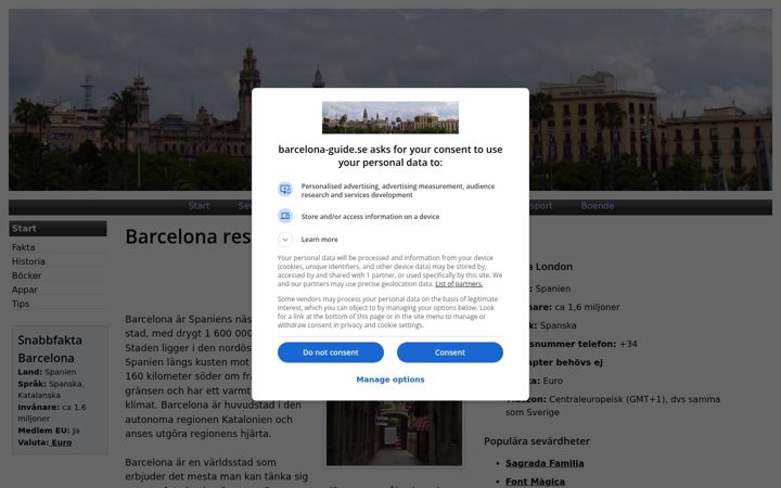 Screenshot of barcelona-guide.se