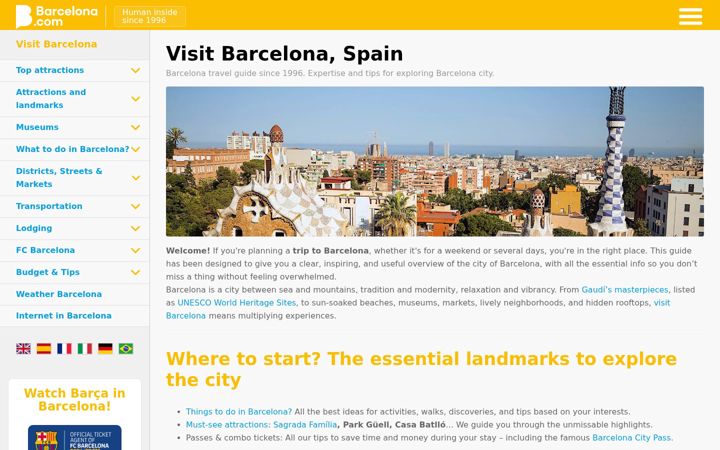 Screenshot of barcelona.com