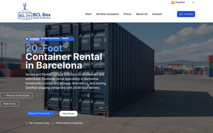 Screenshot of barcelonacontainerleasing.com